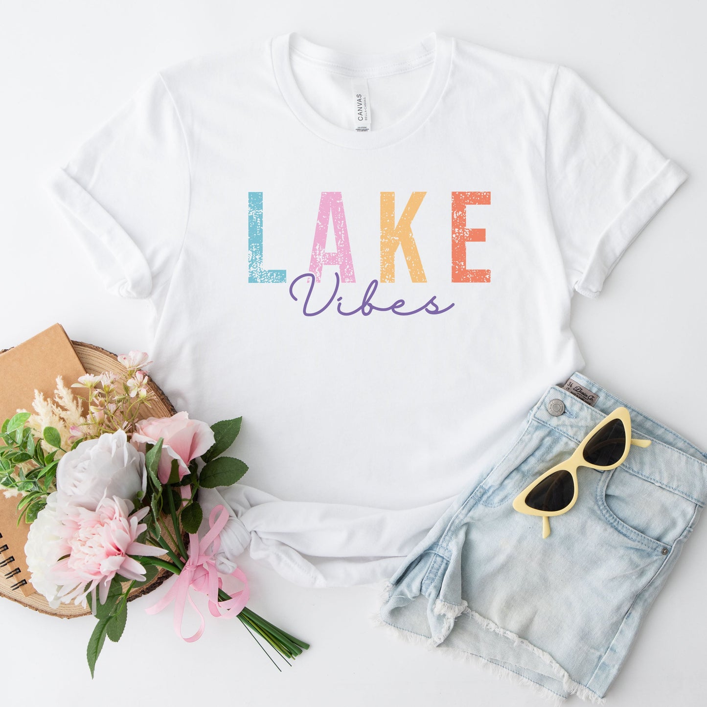 Lake Vibes Cursive | Short Sleeve Graphic Tee