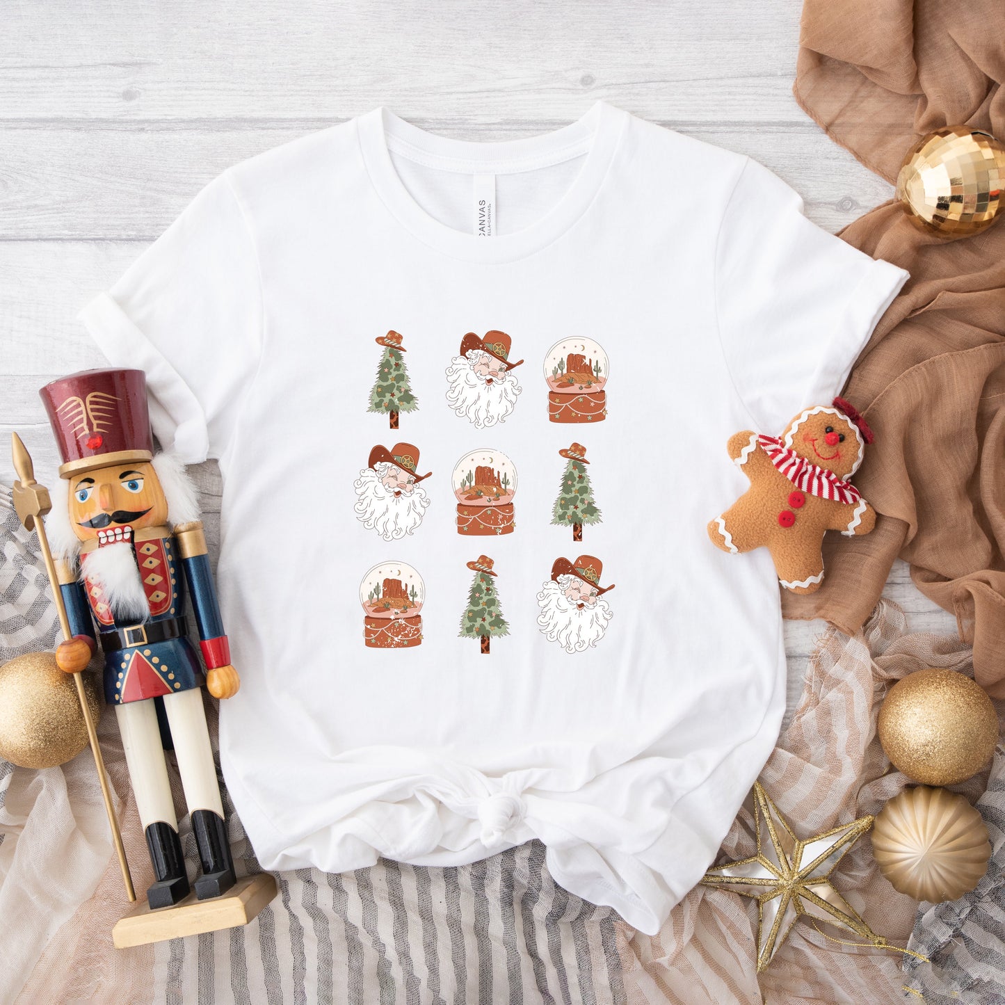 Western Santa Snowglobe | Short Sleeve Crew Neck