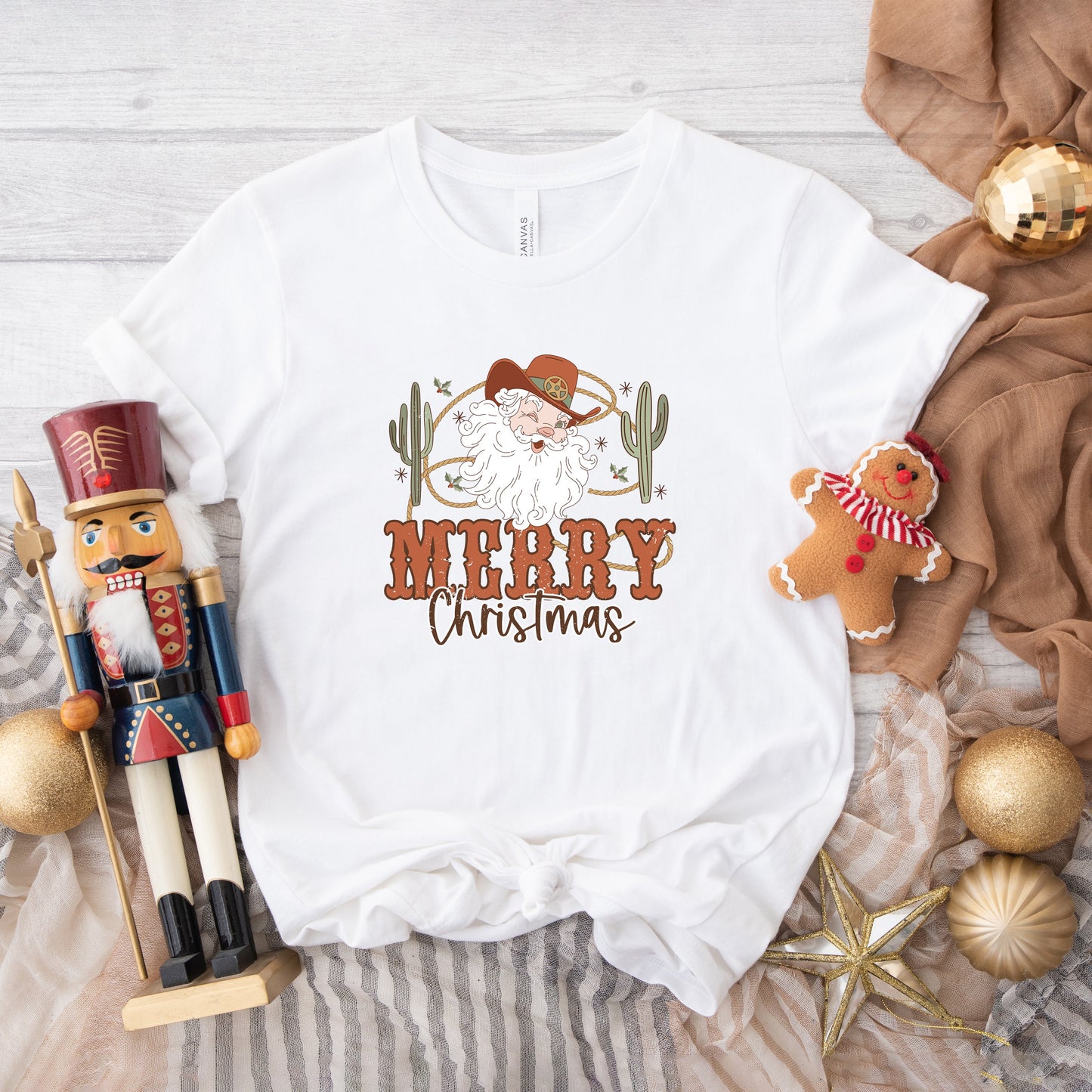 Cactus Western Santa | Short Sleeve Crew Neck