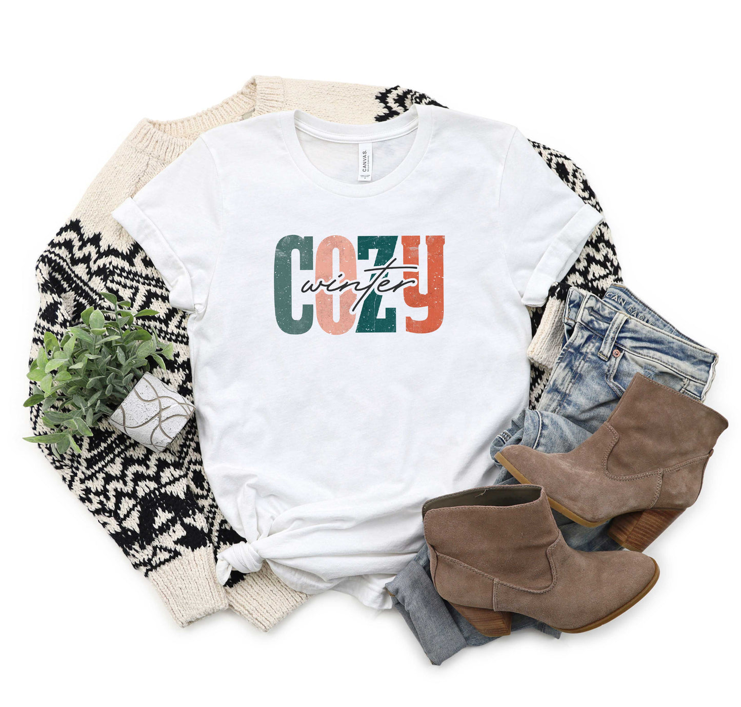 Retro Cozy Winter Colorful | Short Sleeve Graphic Tee