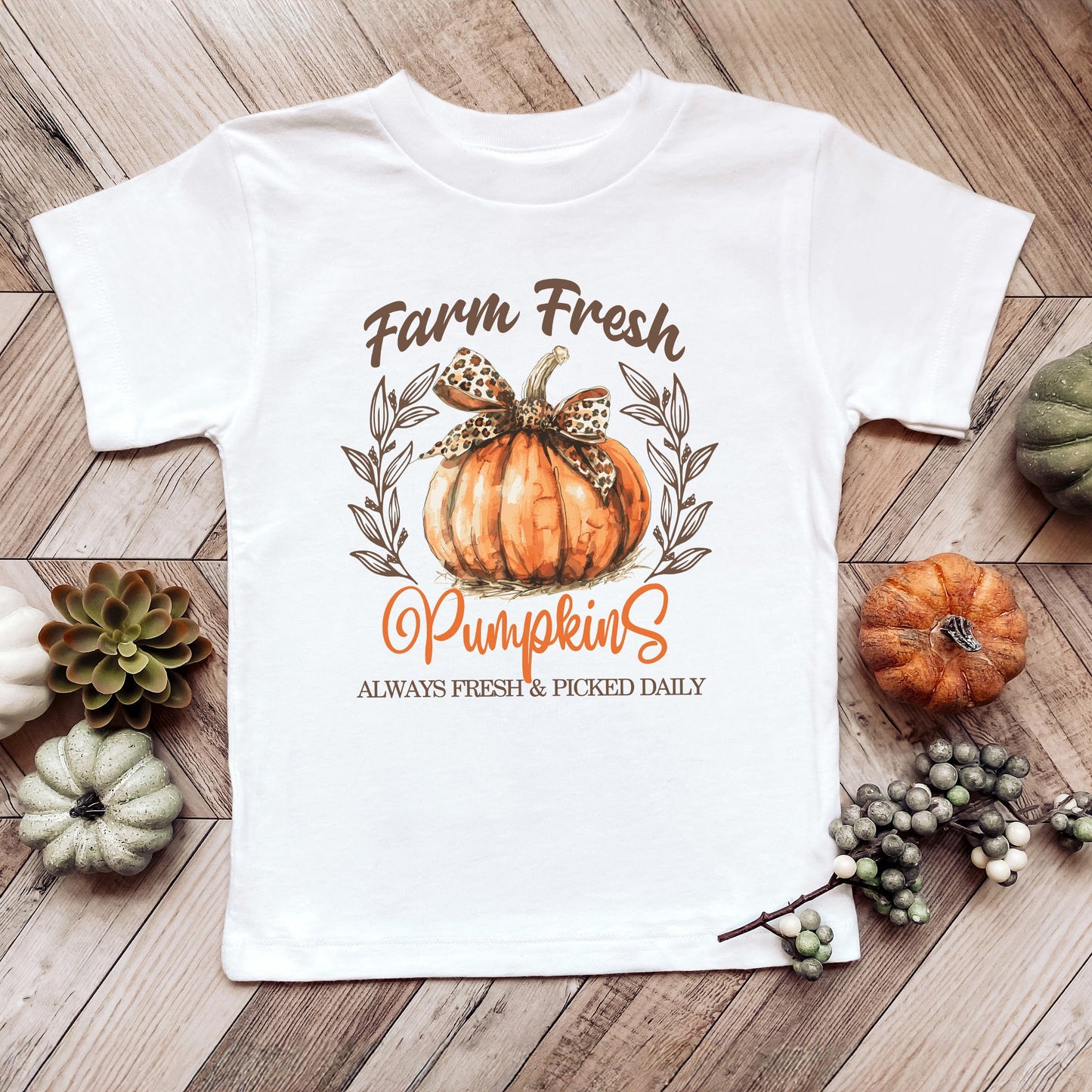 Coquette Farm Fresh Pumpkin | Toddler Graphic Short Sleeve Tee