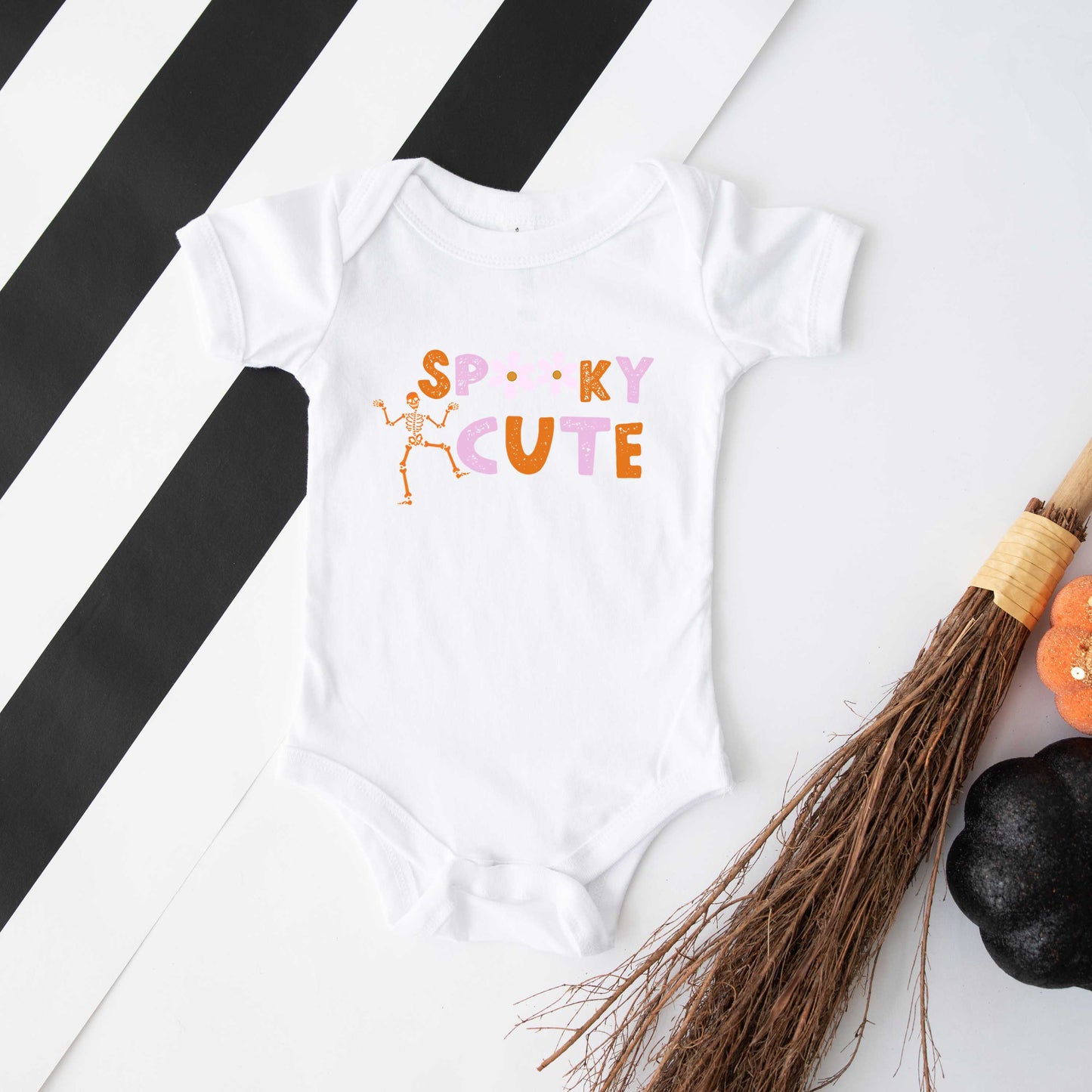 Spooky Cute Skeleton | Baby Graphic Short Sleeve Bodysuit