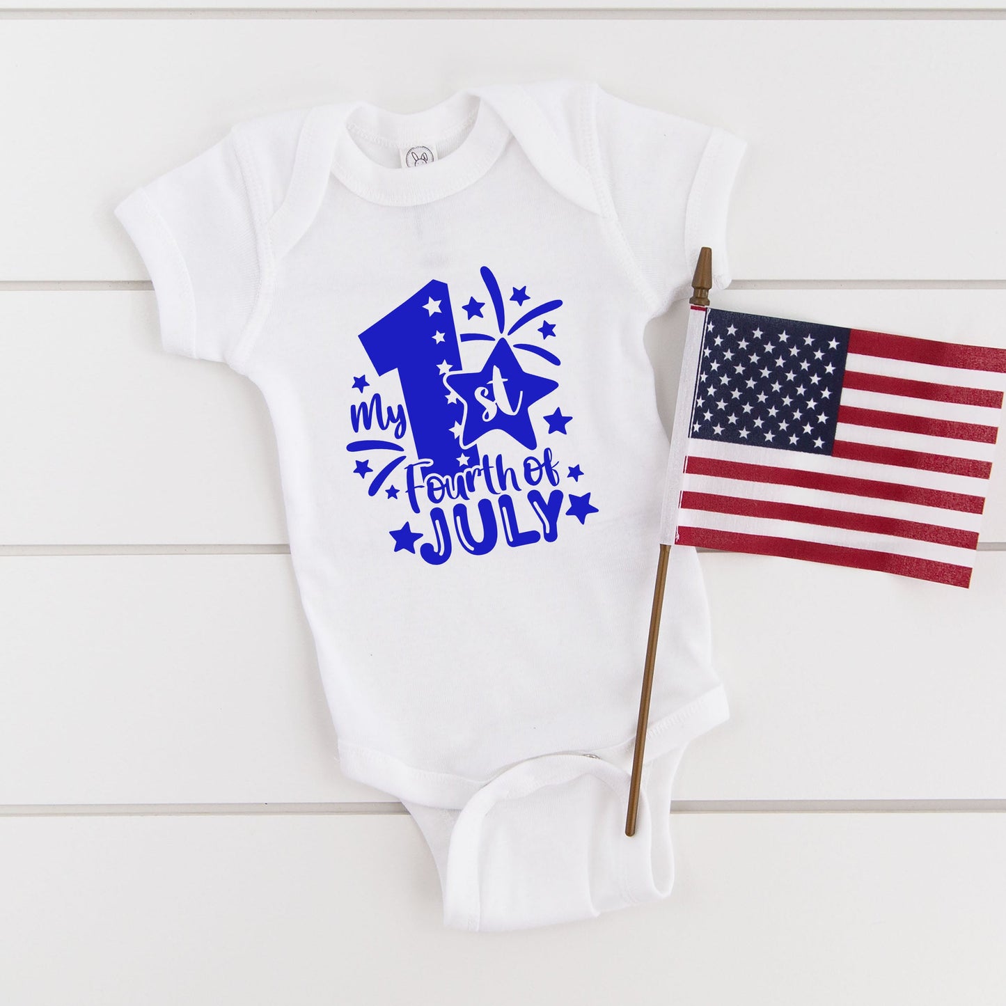My 1st Fourth Of July | Baby Graphic Short Sleeve Bodysuit