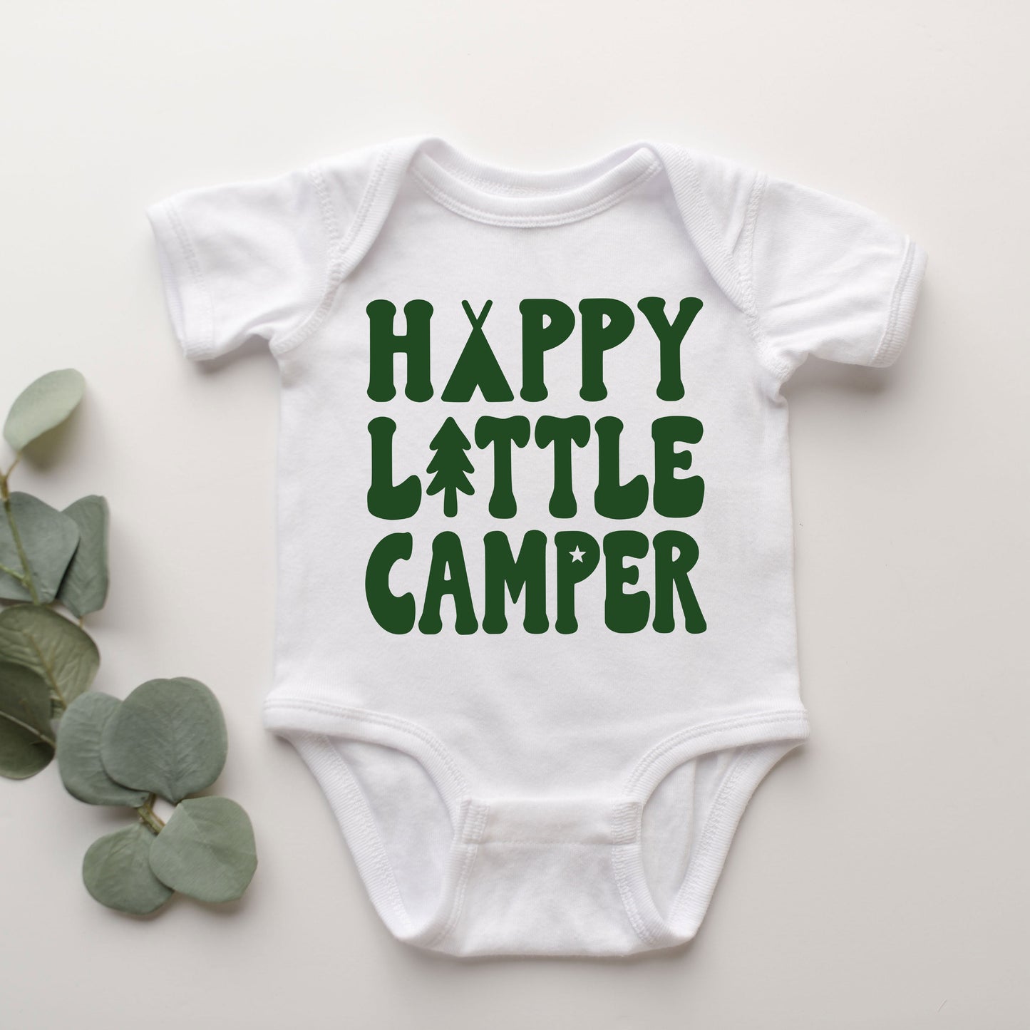 Happy Little Camper | Baby Graphic Short Sleeve Bodysuit