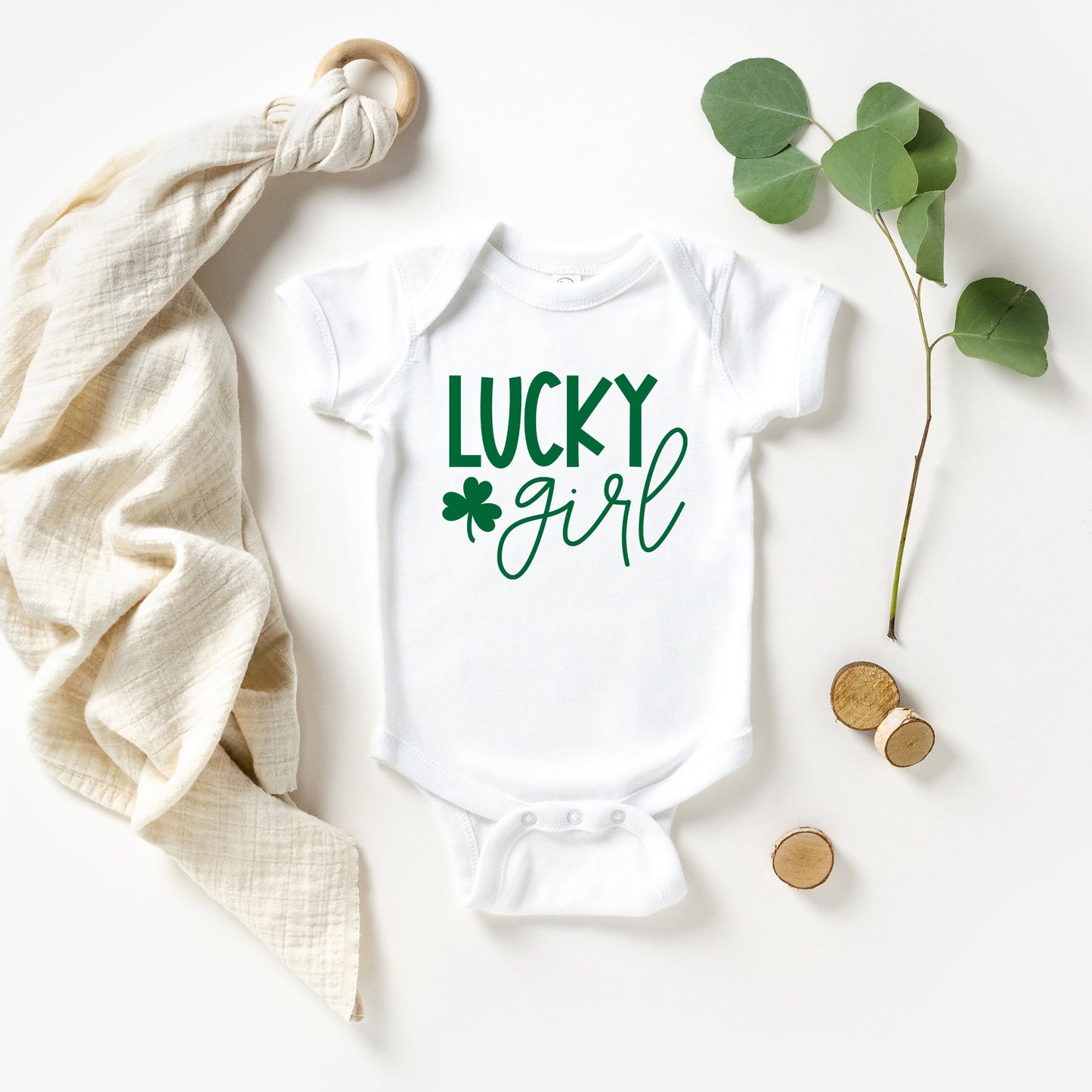 Lucky Girl | Baby Graphic Short Sleeve Bodysuit