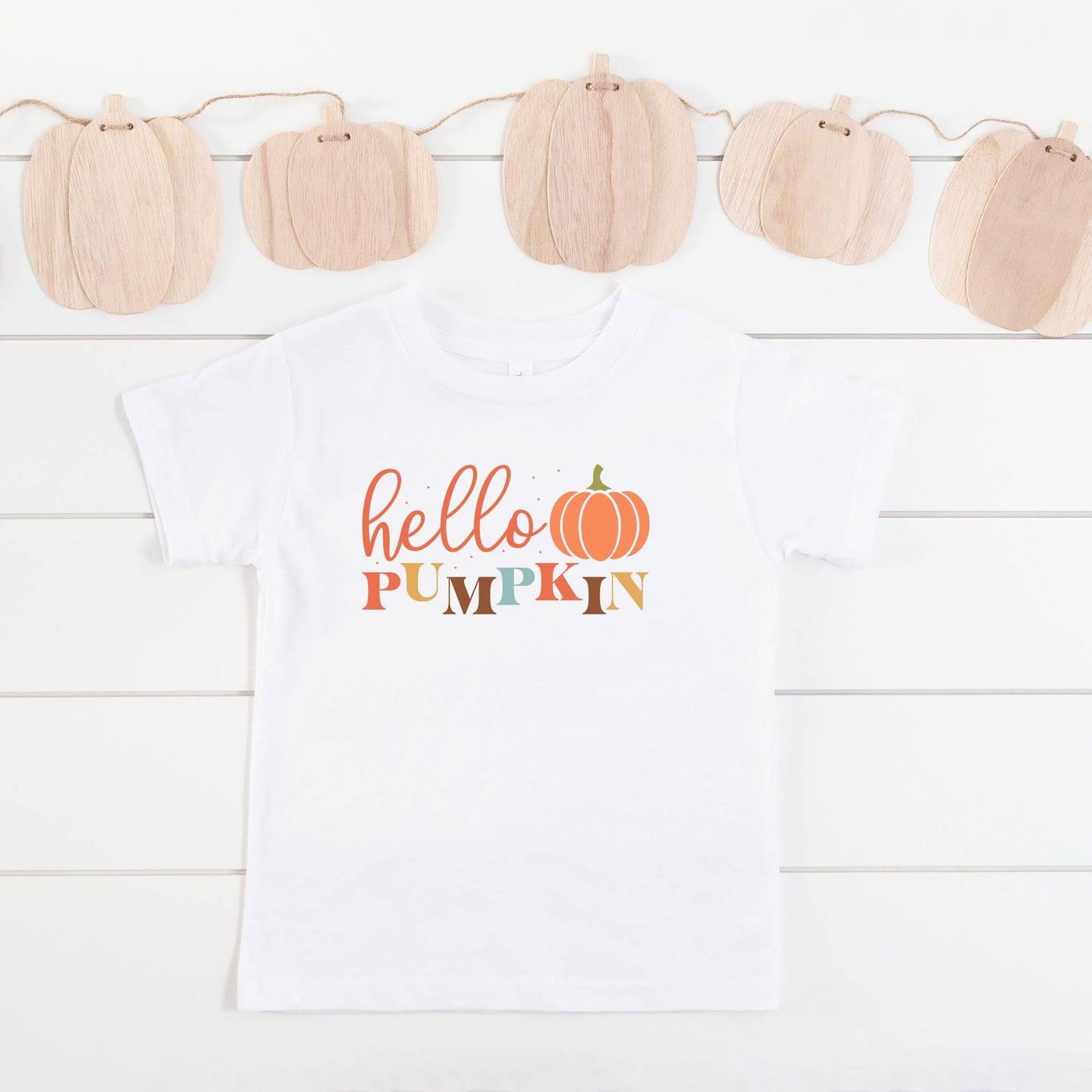 Cursive Hello Pumpkin | Toddler Graphic Short Sleeve Tee