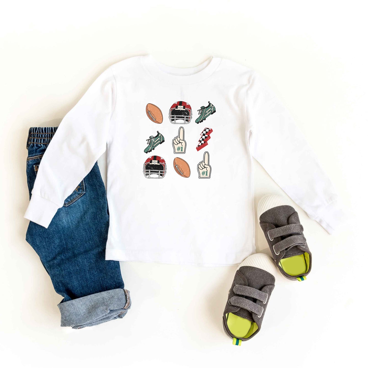 Football Collage | Youth Long Sleeve Tee