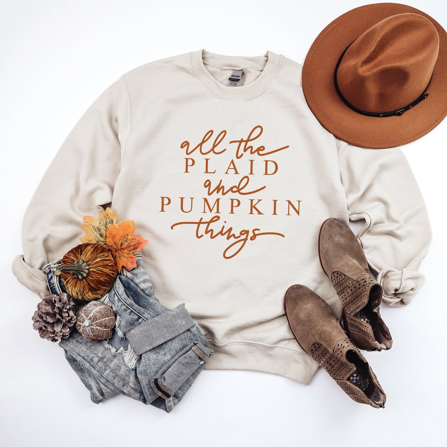 All the Plaid and Pumpkin Things | Sweatshirt