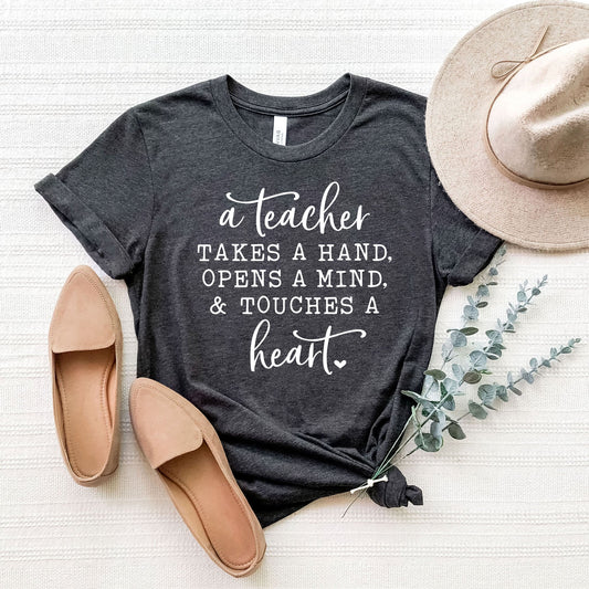 A Teacher Touches A Heart | Short Sleeve Graphic Tee