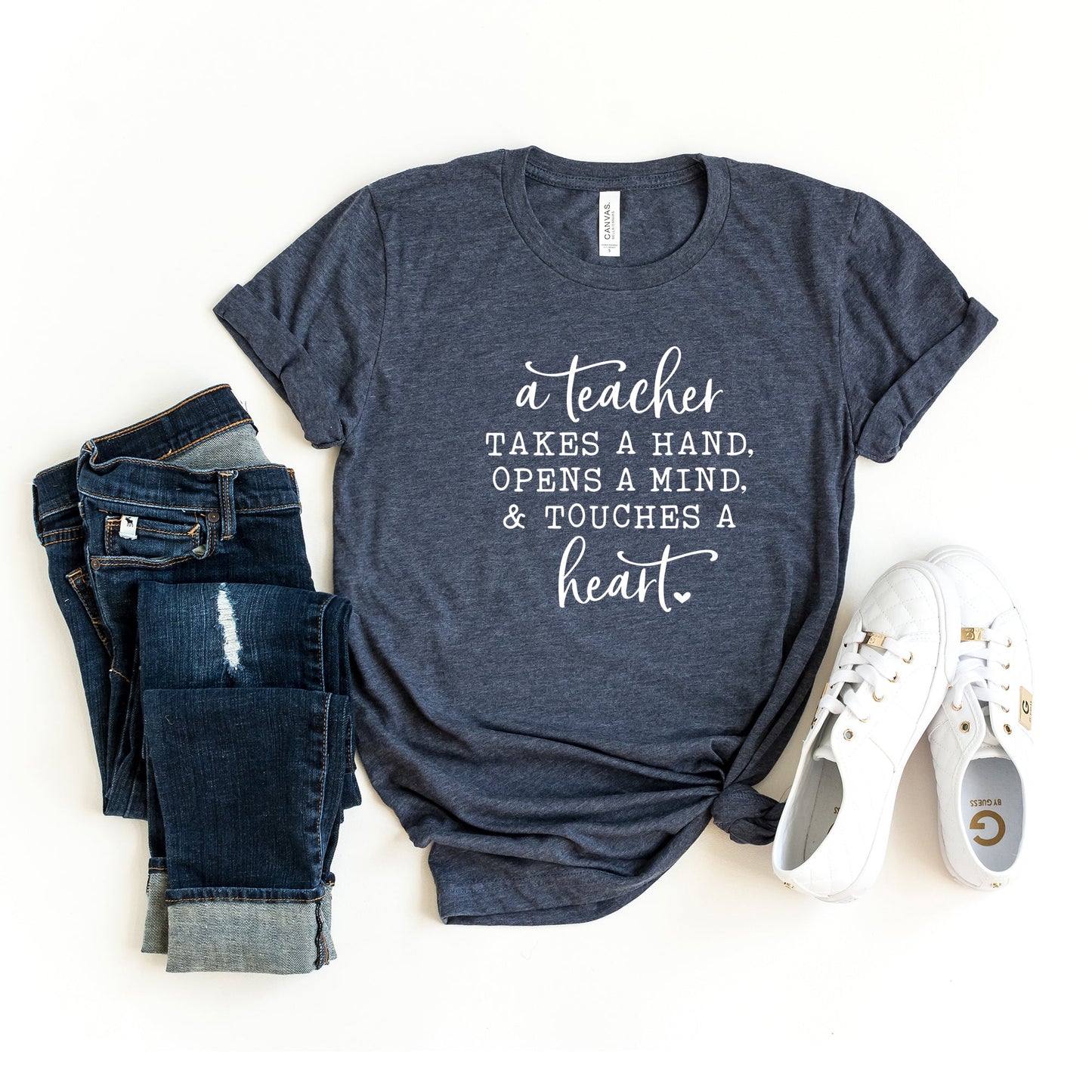 A Teacher Touches A Heart | Short Sleeve Graphic Tee