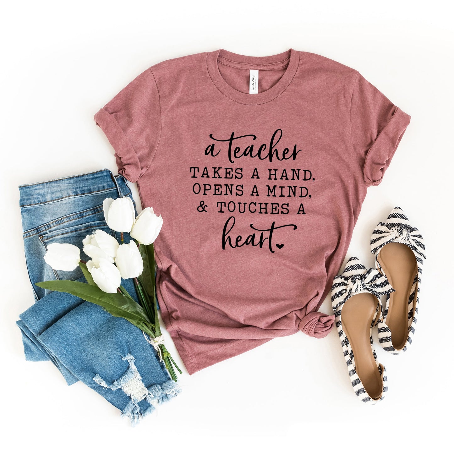 A Teacher Touches A Heart | Short Sleeve Graphic Tee