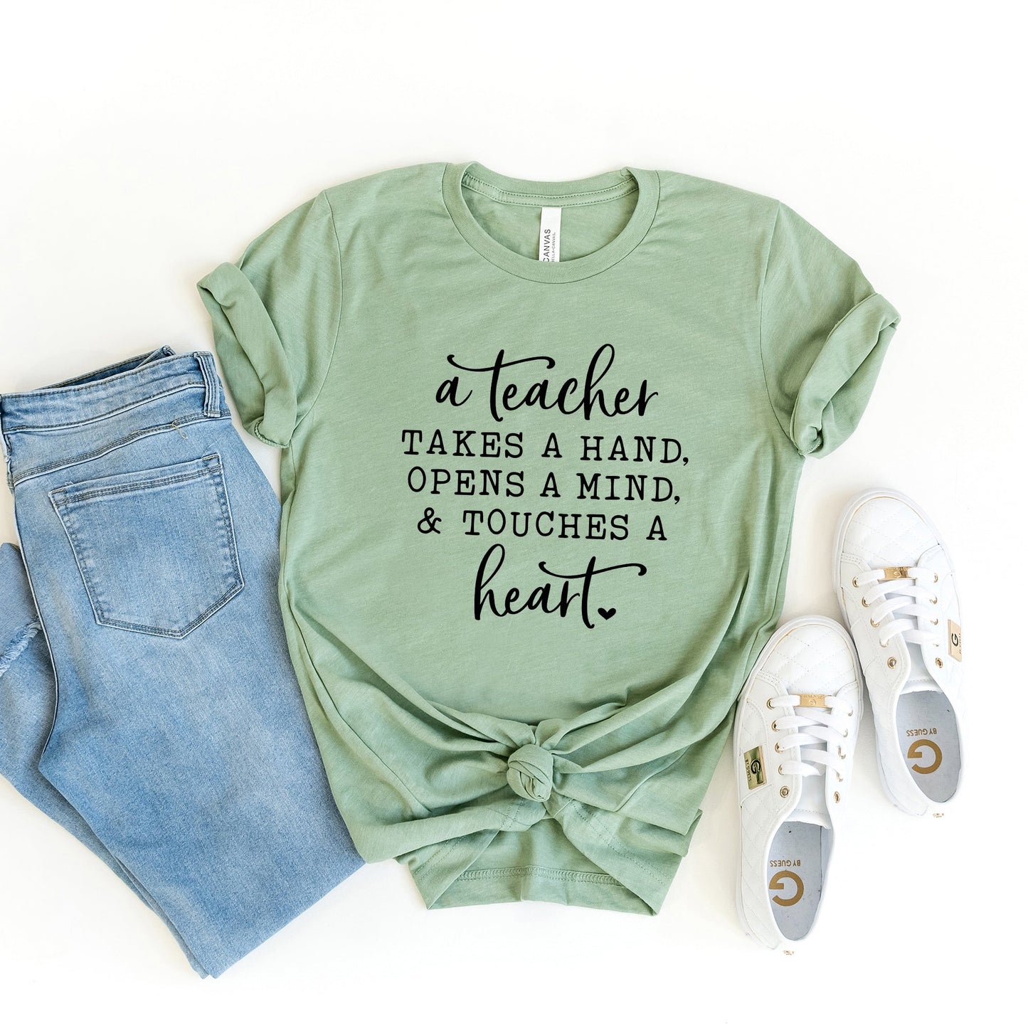A Teacher Touches A Heart | Short Sleeve Graphic Tee