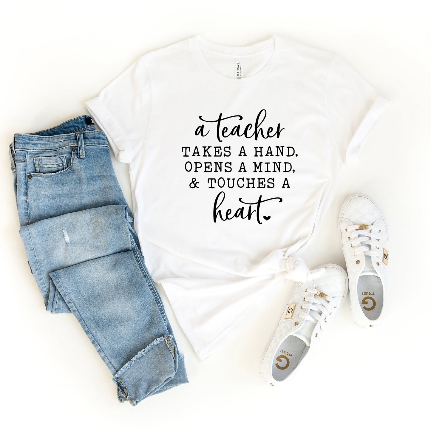 A Teacher Touches A Heart | Short Sleeve Graphic Tee