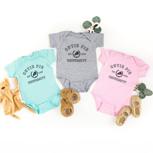 Cutie Pie University | Baby Graphic Short Sleeve Bodysuit