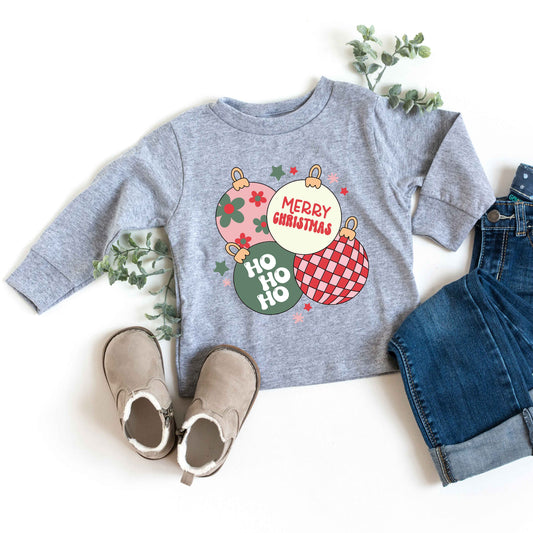 Christmas Ornaments | Toddler Graphic Long Sleeve Tee