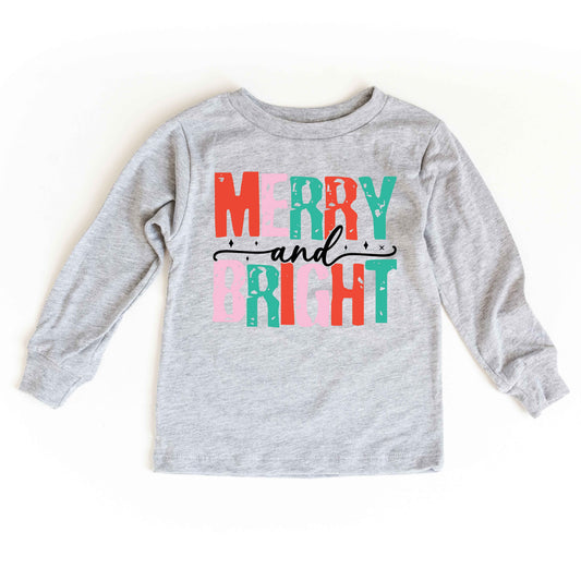 Merry And Bright Colorful | Youth Graphic Long Sleeve Tee