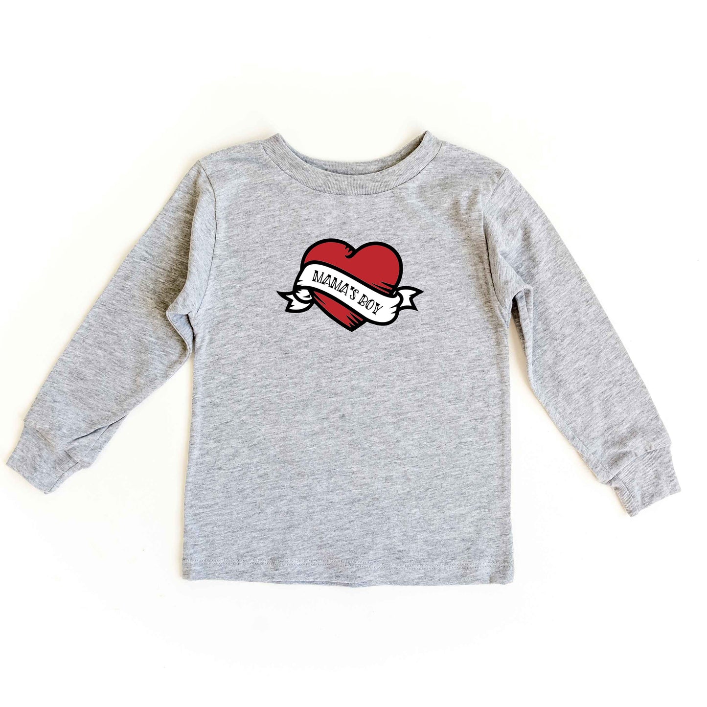 Mama's Boy Heart | Toddler Long Sleeve Tee