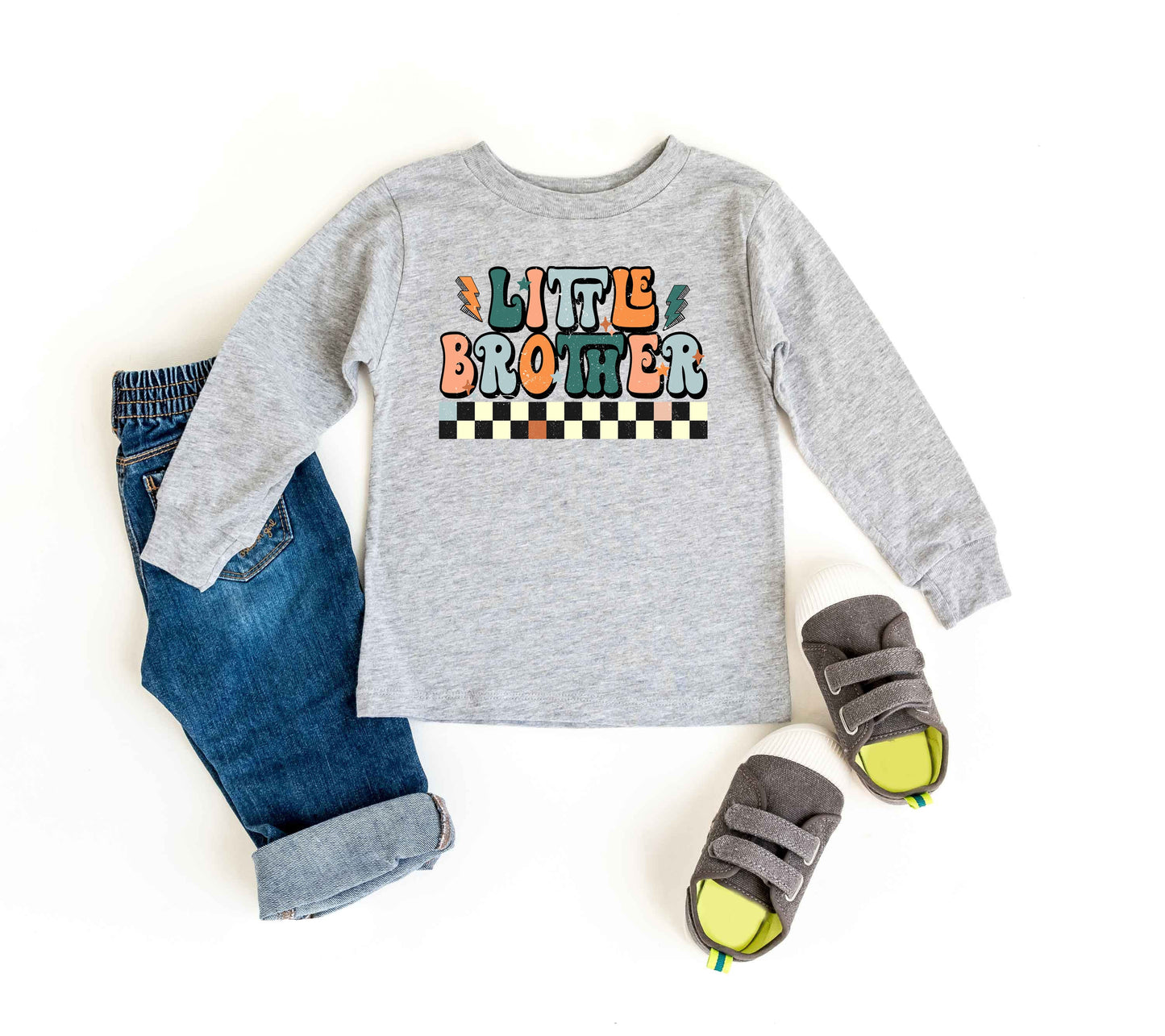 Little Brother Checkered | Youth Graphic Long Sleeve Tee