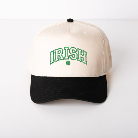 Embroidered Irish Varsity Clover | Canvas Trucker Hat