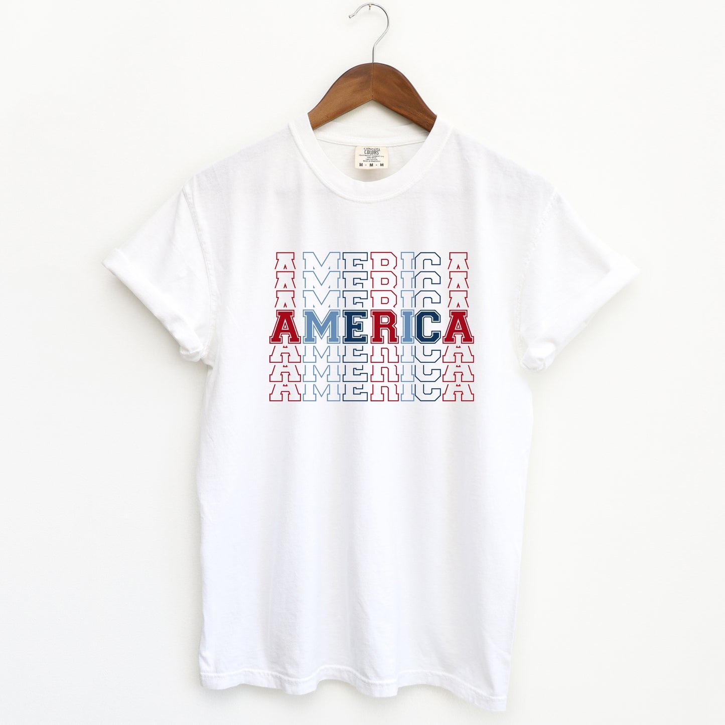 America Stacked | Garment Dyed Short Sleeve Tee