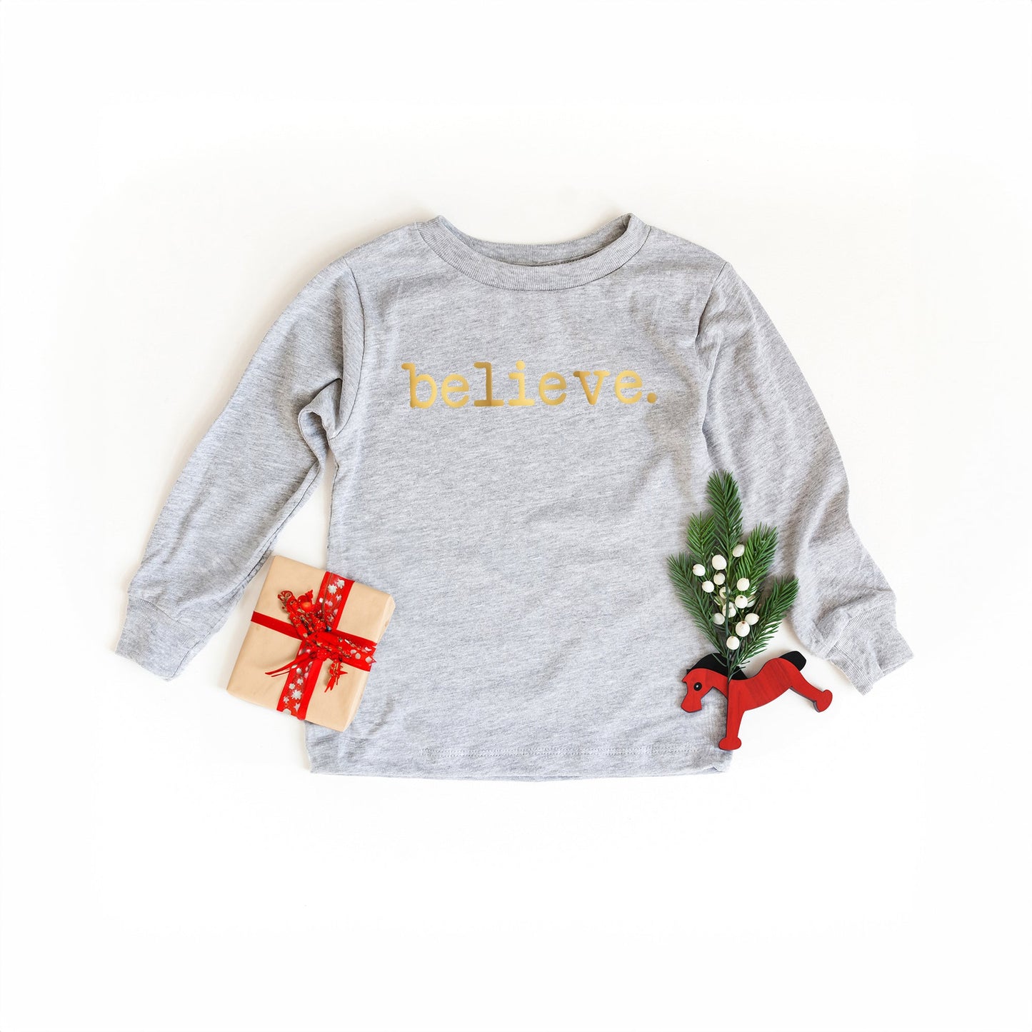 Believe Puff Print | Toddler Graphic Long Sleeve Tee