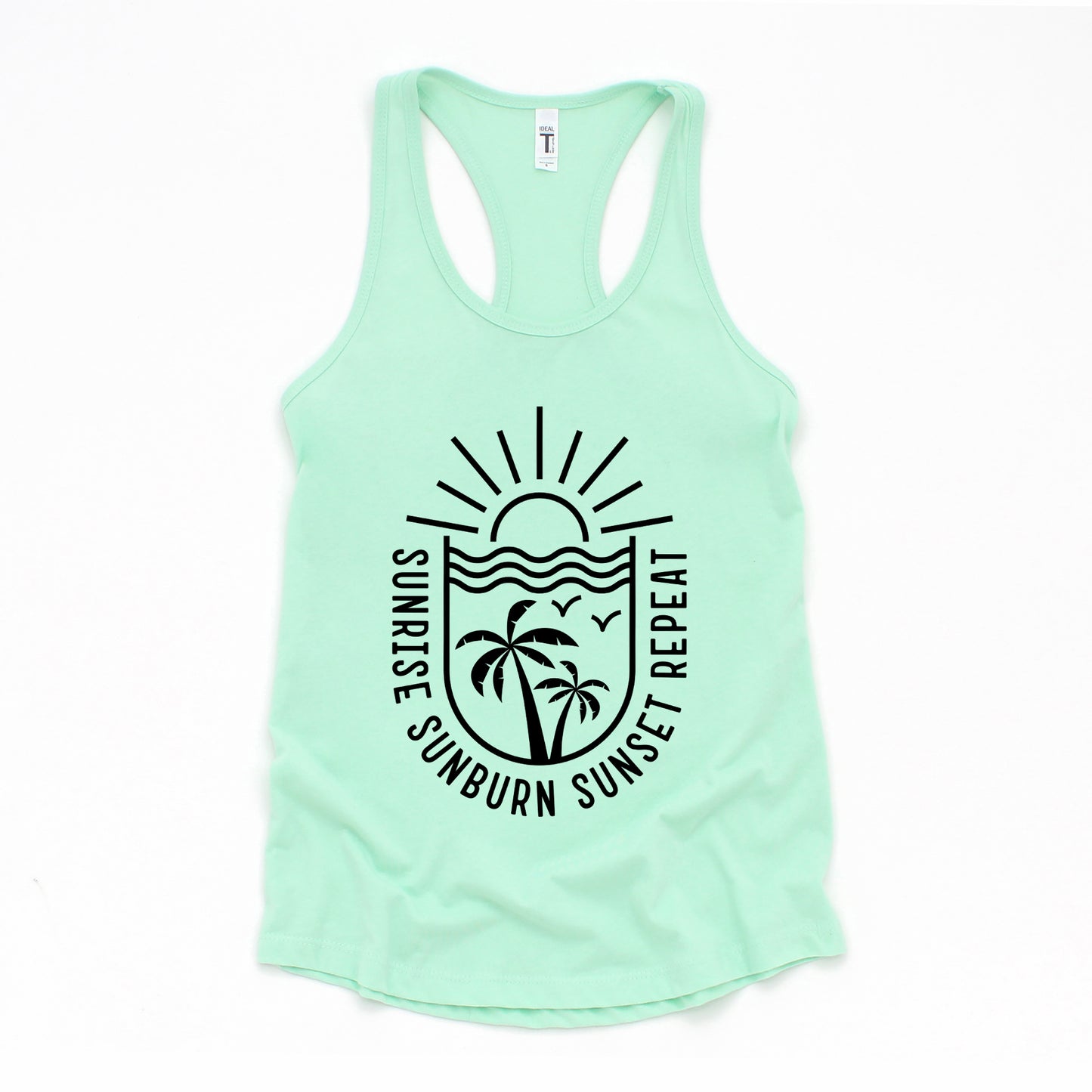 Sunrise Sunburn Sunset Repeat Beachscape | Racerback Tank