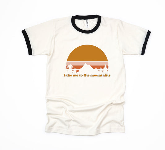 Take Me To The Mountains Sunset | Ringer Tee