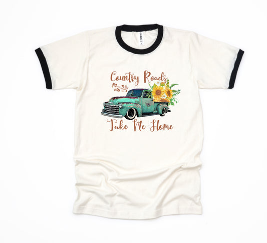 Country Roads Truck | Ringer Tee