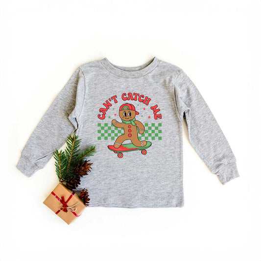 Gingerbread Man Skateboard | Toddler Graphic Long Sleeve Tee