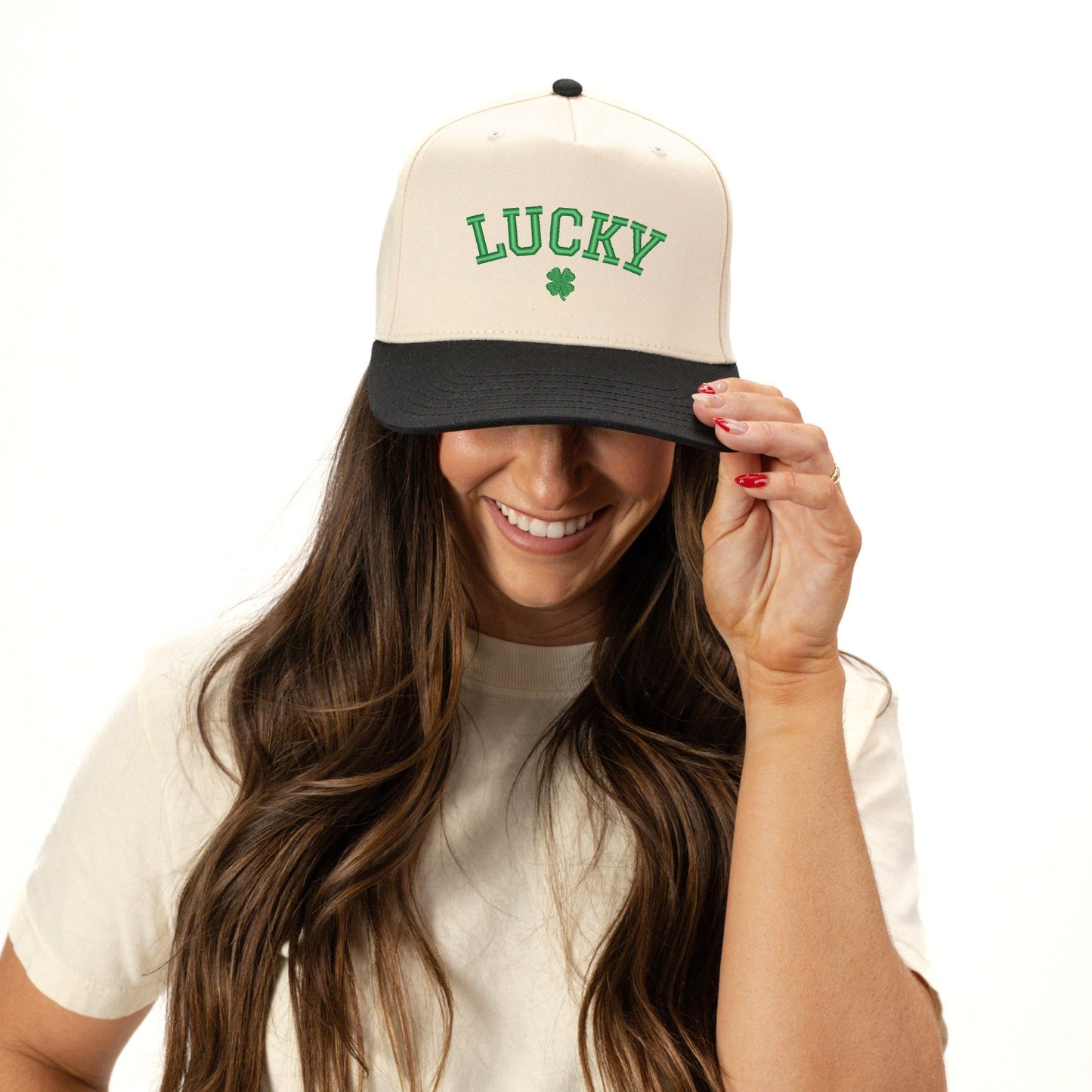 Embroidered Lucky Clover | Canvas Trucker Hat