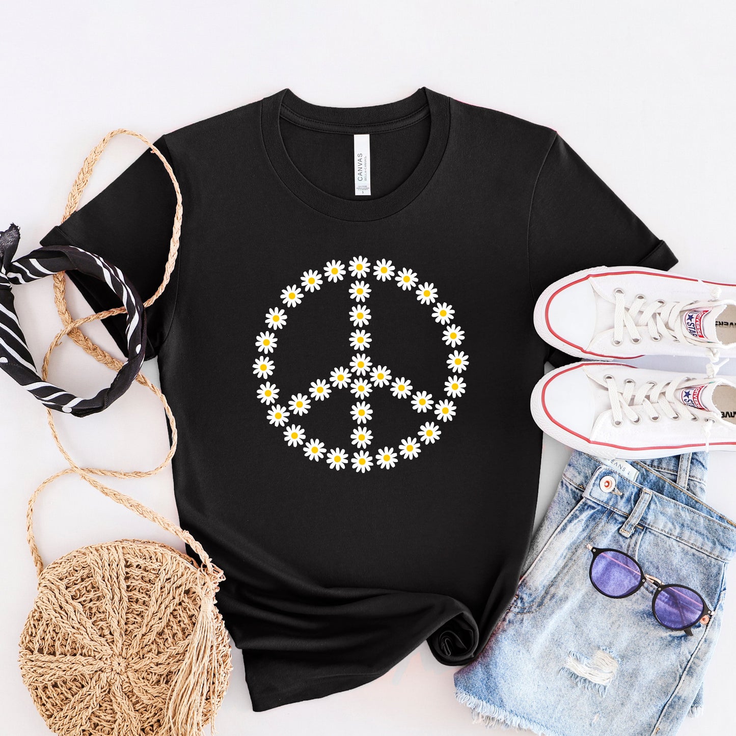 Daisy Peace Sign | Short Sleeve Graphic Tee