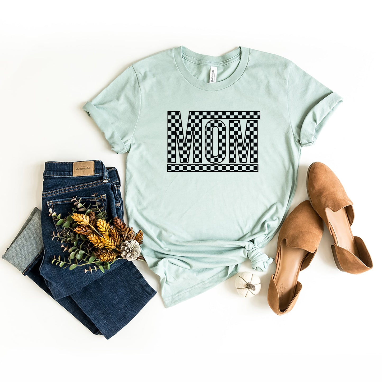 Mom Checkered Box | Short Sleeve Graphic Tee