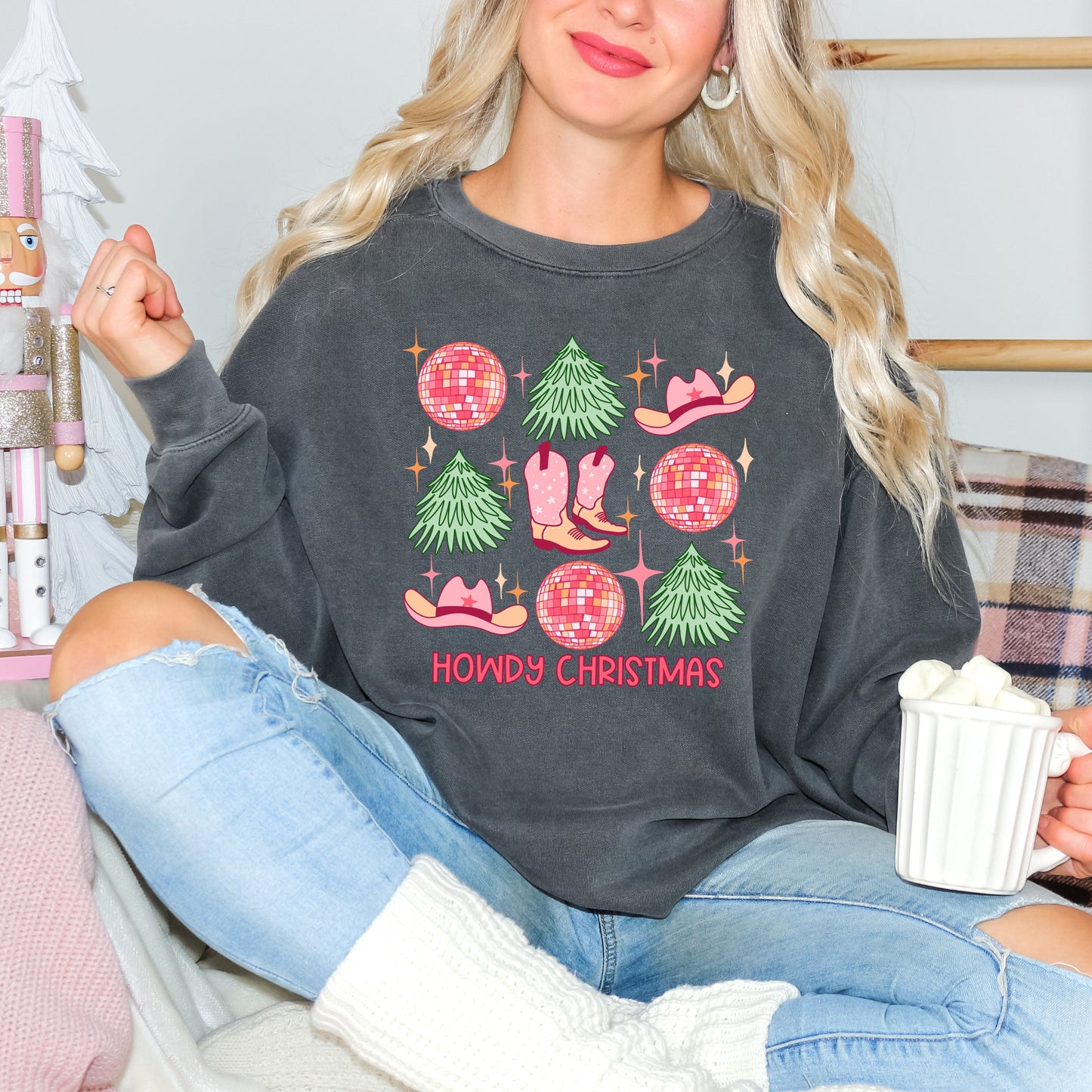 Cowgirl Christmas Chart | Garment Dyed Sweatshirt