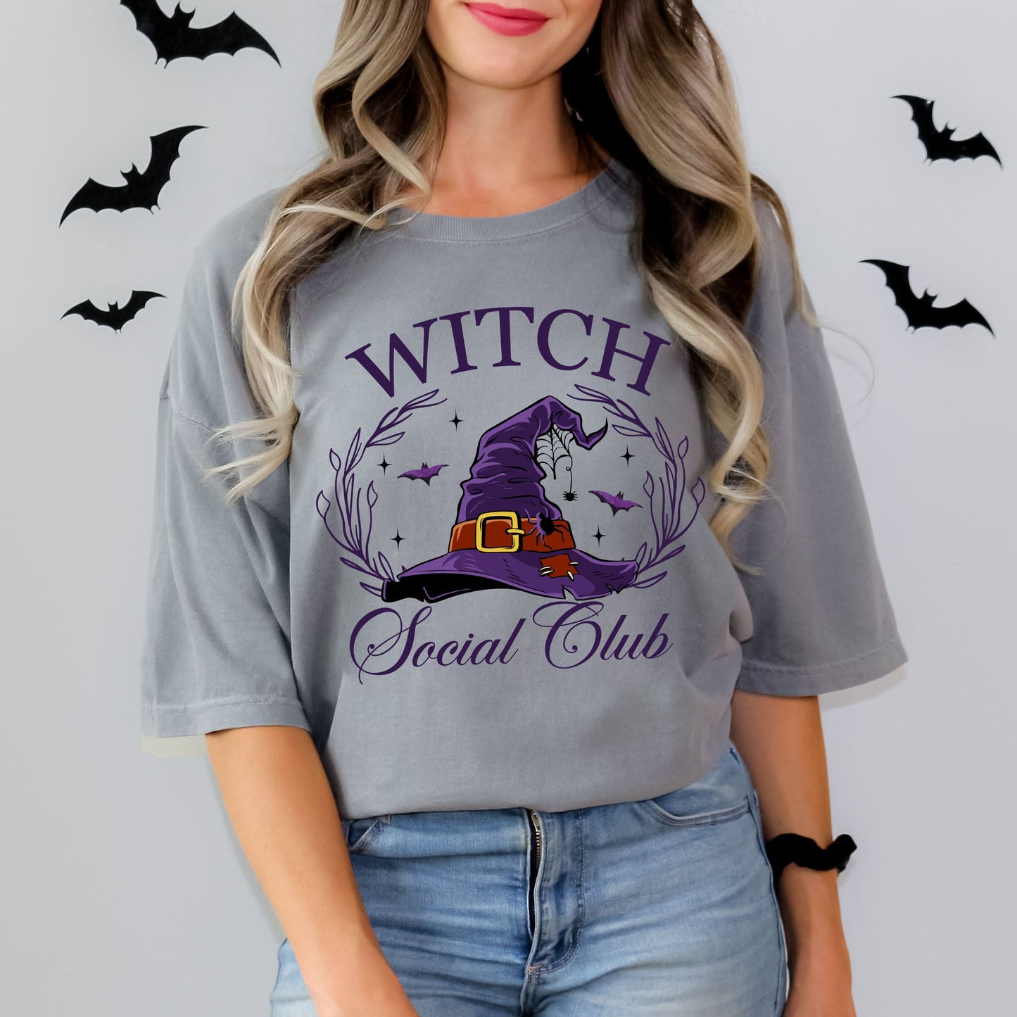 W Social Club Purple Hat | Garment Dyed Short Sleeve Tee