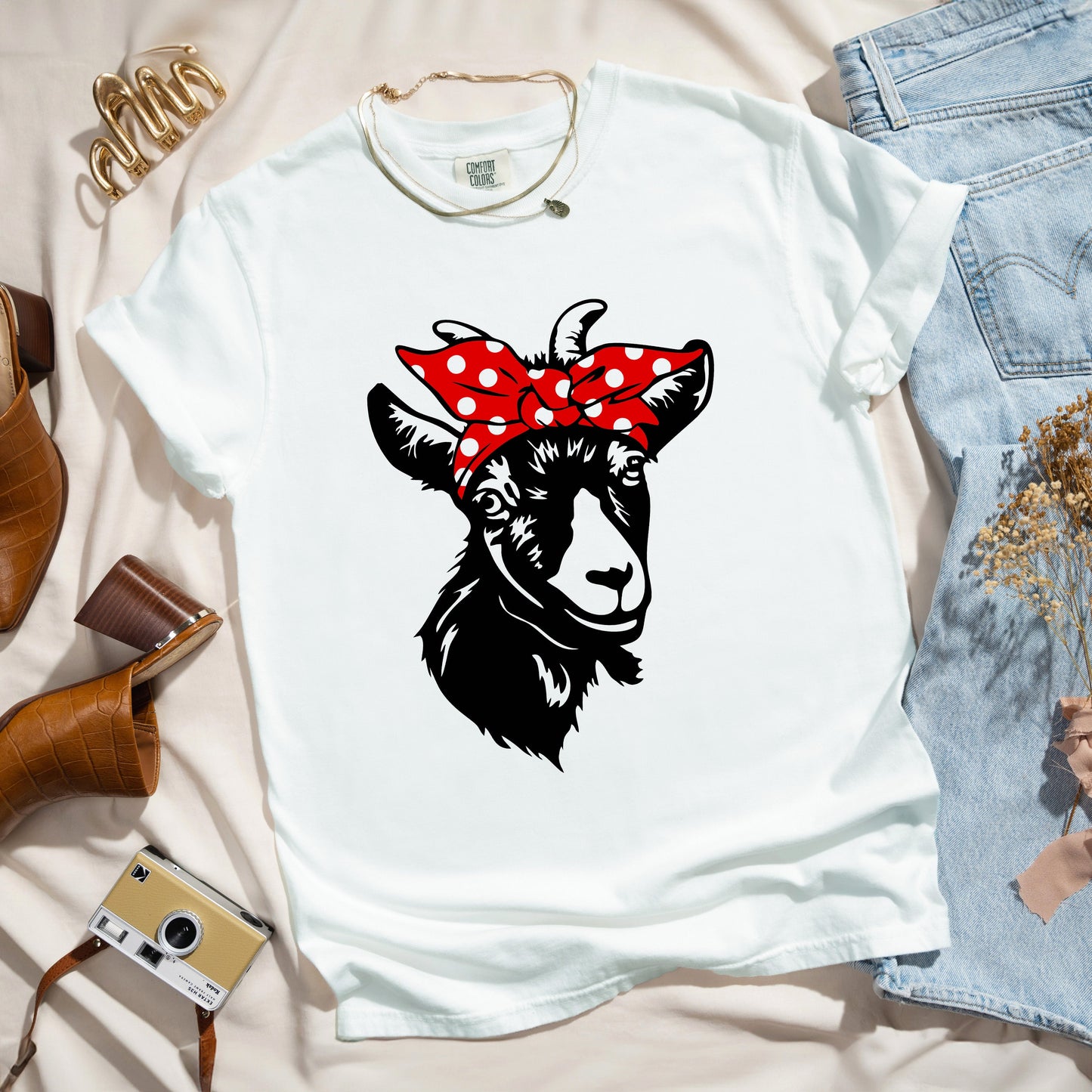 Goat And Bandana | Garment Dyed Tee
