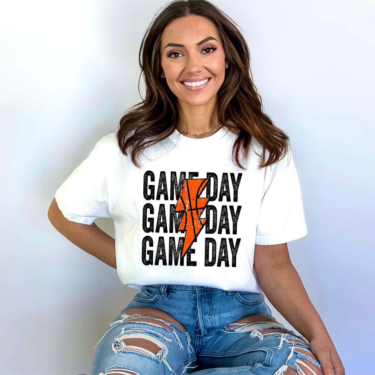 Game Day Stacked Lightning Bolt | Garment Dyed Short Sleeve Tee