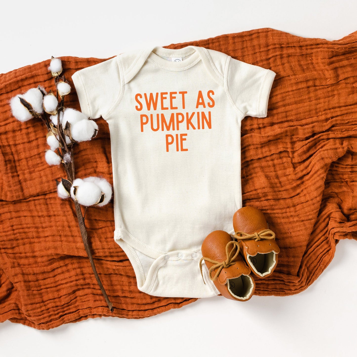 Sweet As Pumpkin Pie | Baby Graphic Short Sleeve Bodysuit