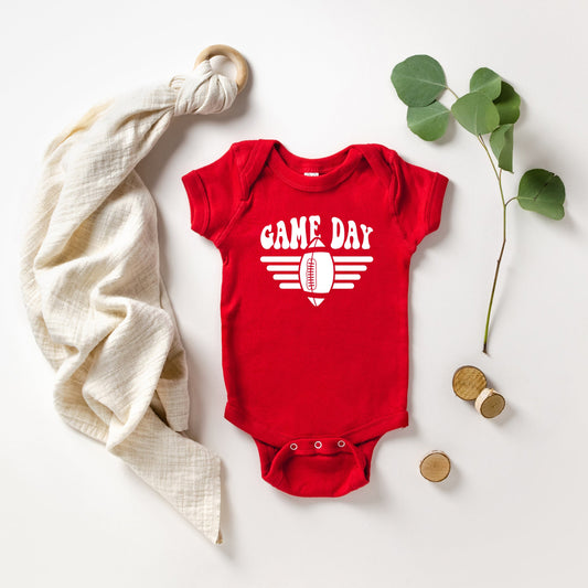Football Game Day Stripes | Baby Graphic Short Sleeve Bodysuit