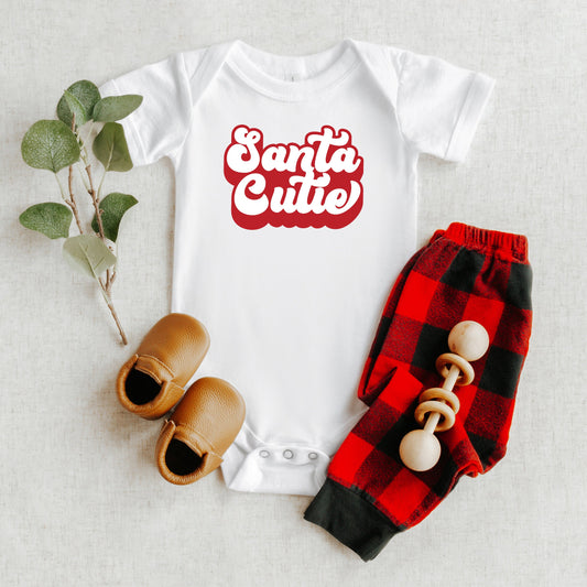 Santa Cutie | Baby Graphic Short Sleeve Bodysuit