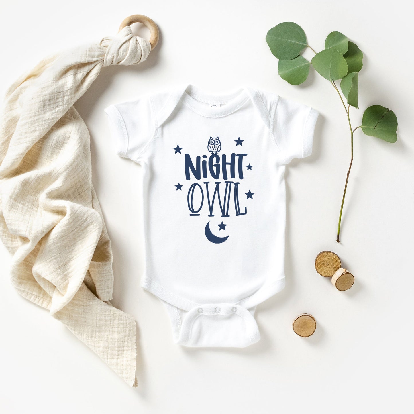 Night Owl | Baby Graphic Short Sleeve Bodysuit