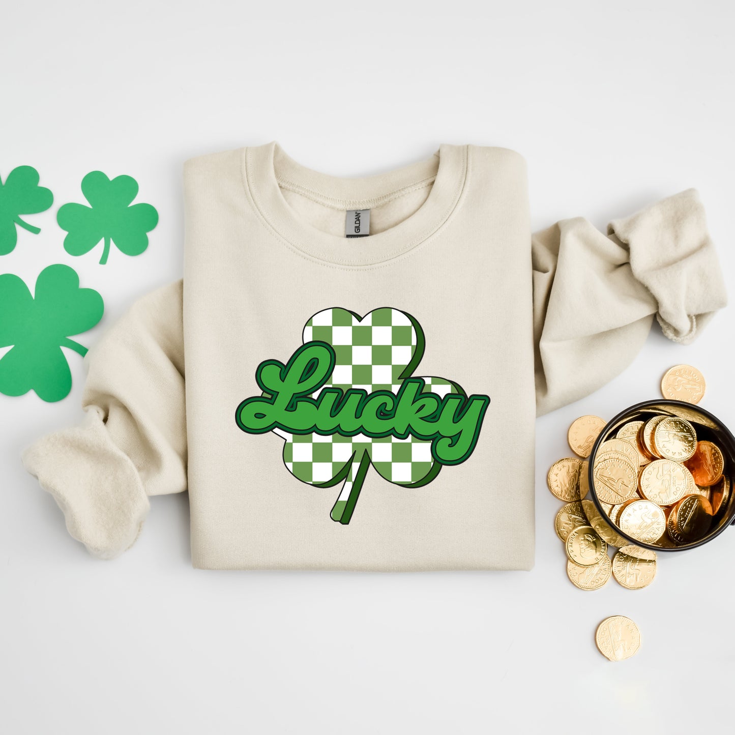 Lucky Cursive Shamrock | Sweatshirt