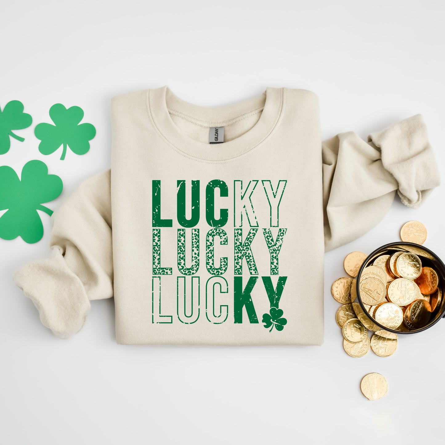 Lucky Stacked Distressed | Sweatshirt