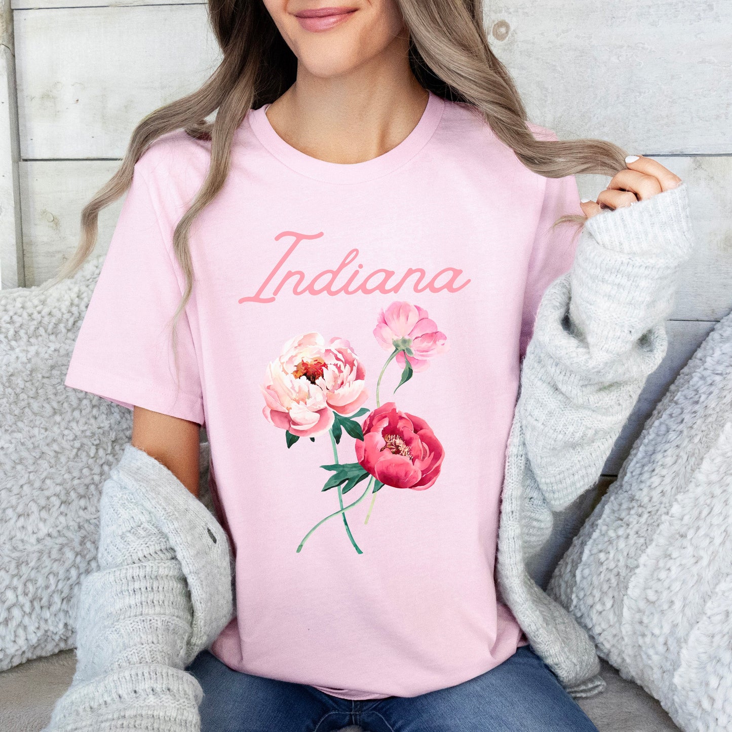 Indiana Flower Colorful | Short Sleeve Graphic Tee