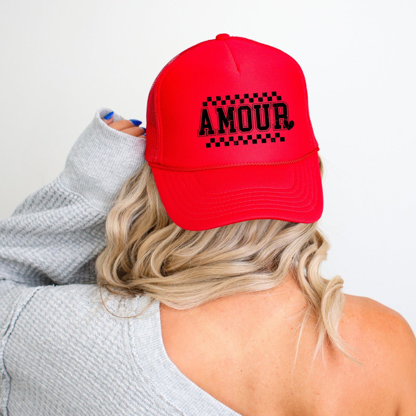 Amour Distressed Checkered | Foam Trucker Hat