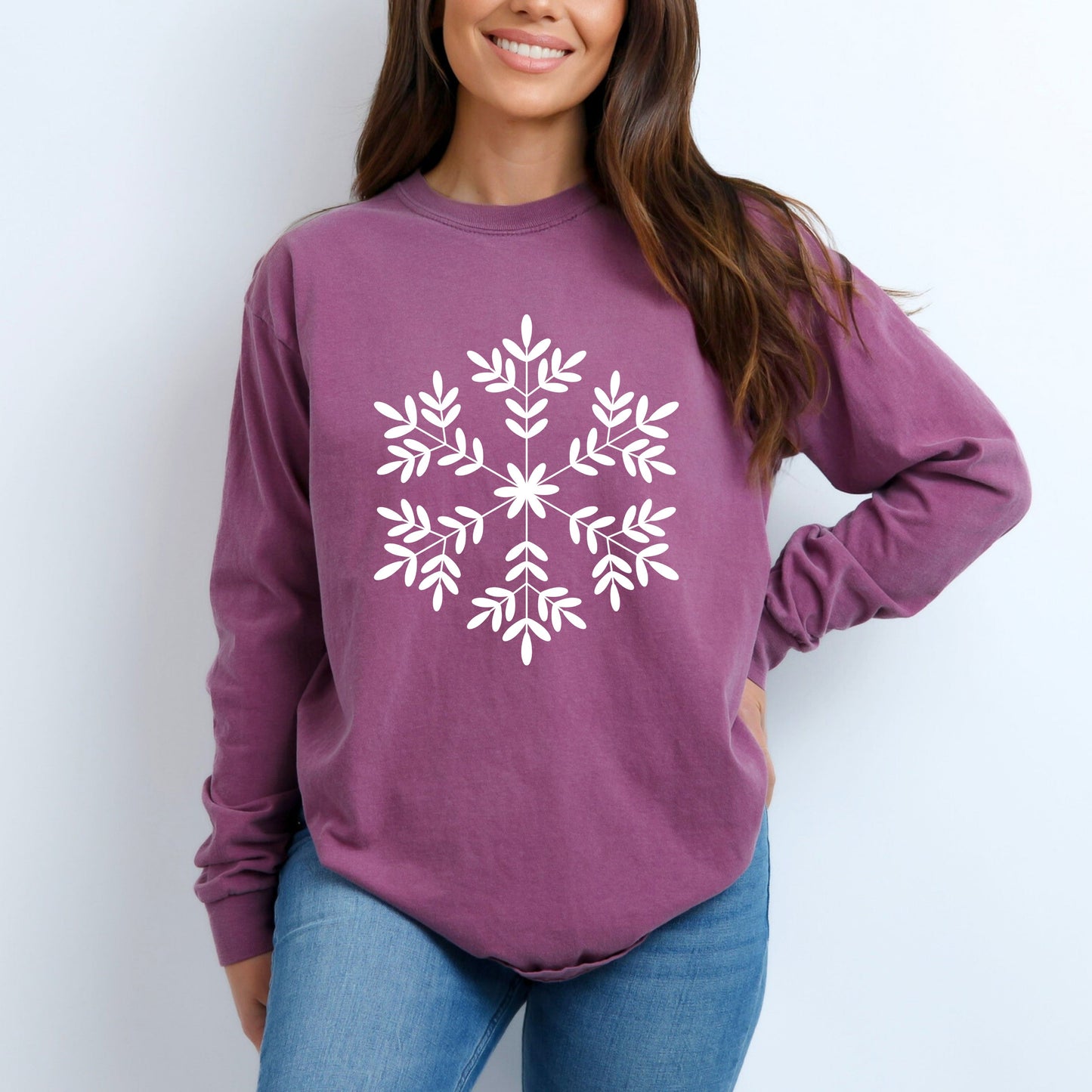 Giant Snowflake | Garment Dyed Long Sleeve