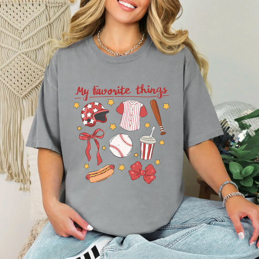 Coquette Baseball Favorite Things | Garment Dyed Short Sleeve Tee
