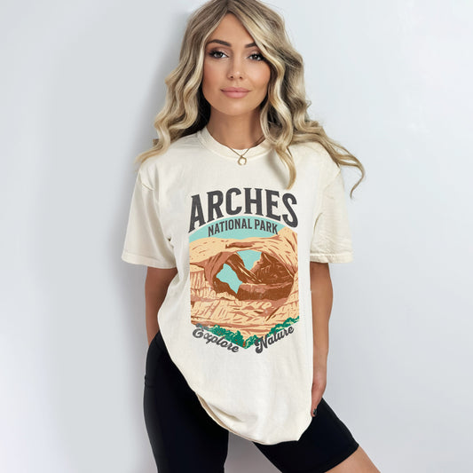 Arches National Park Explore More | Garment Dyed Tee