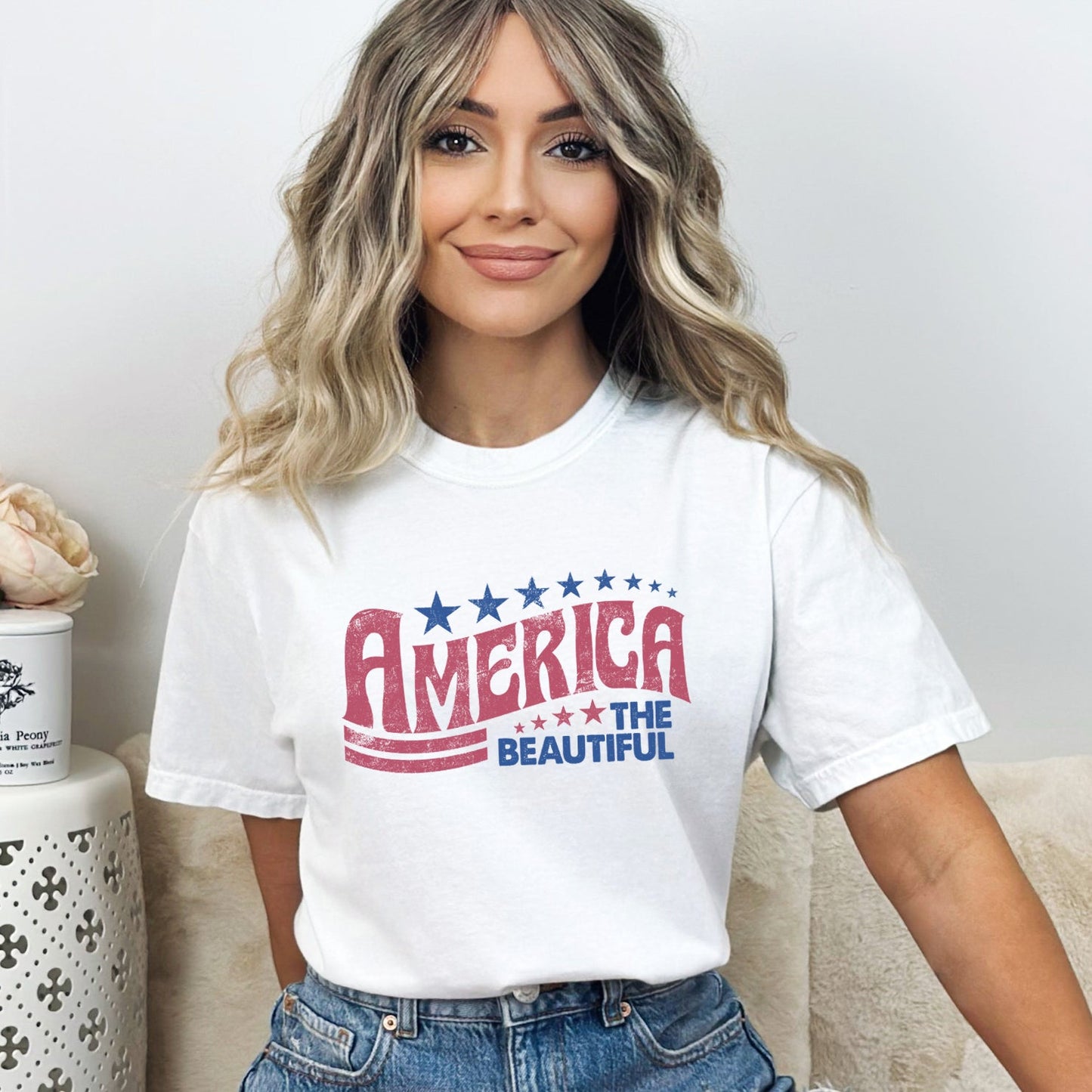 Retro America The Beautiful | Garment Dyed Short Sleeve Tee