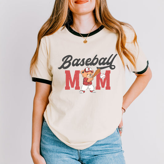 Baseball Mom Teddy Bear | Ringer Tee