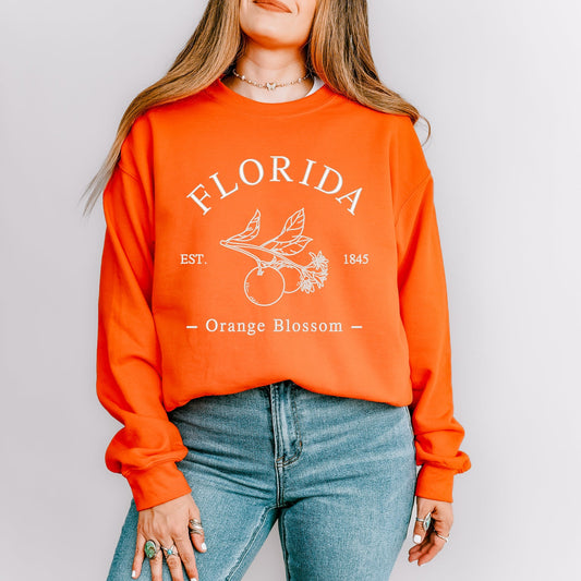 Embroidered Florida Orange Blossom | Sweatshirt